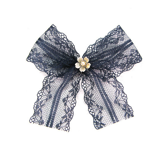 Брошь для одежды или на воротник темно-синяя Бант Киев - изображение 1