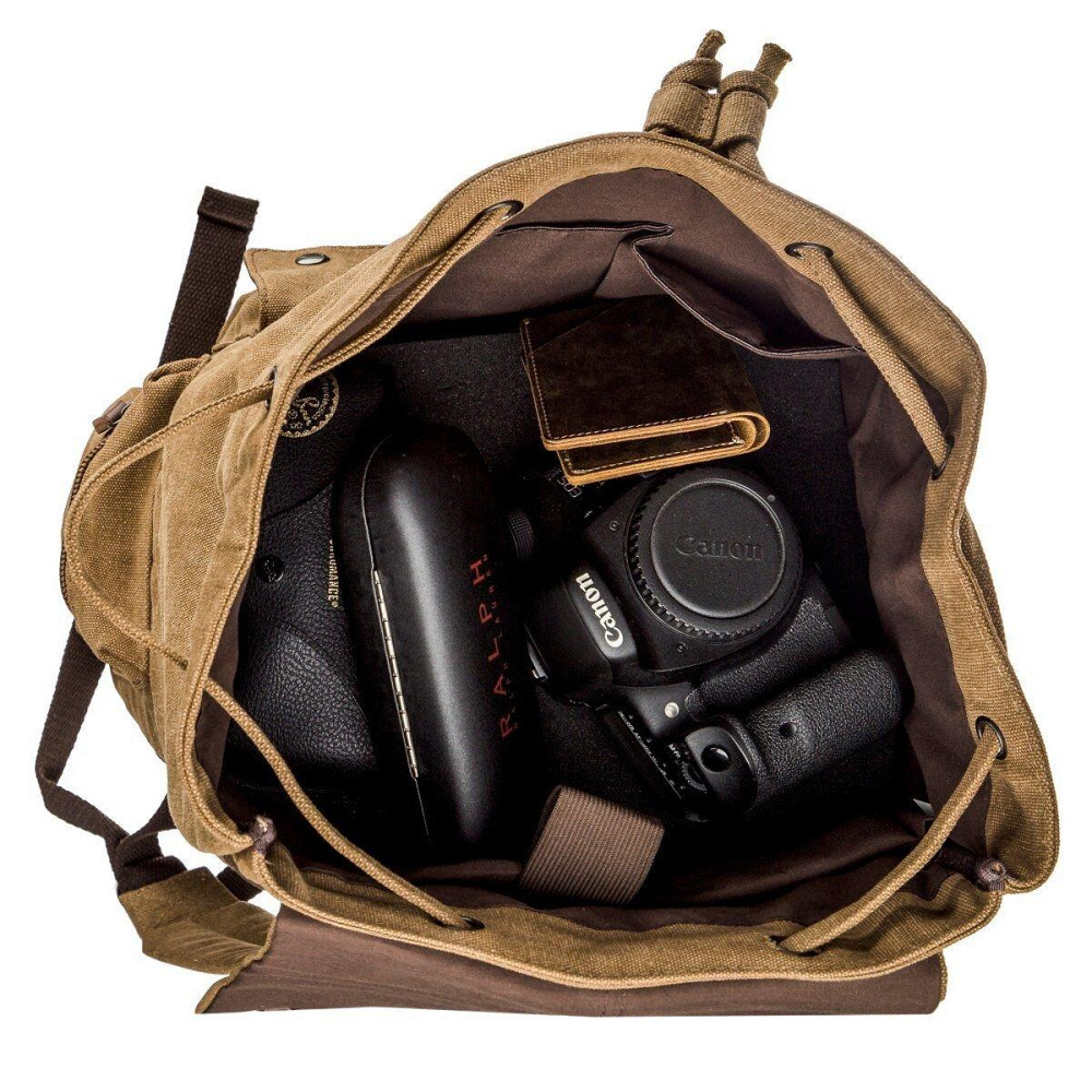 Рюкзак текстильный походный Vintage 20134 Коричневый Киев - изображение 7