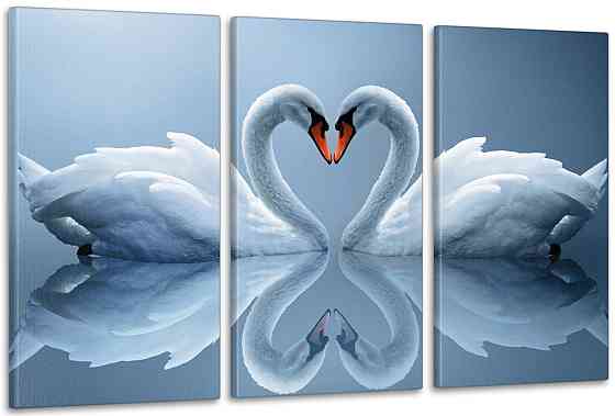 Модульная картина в гостиную / спальню  Лебеді    ART-025_3A 100х150 см Киев