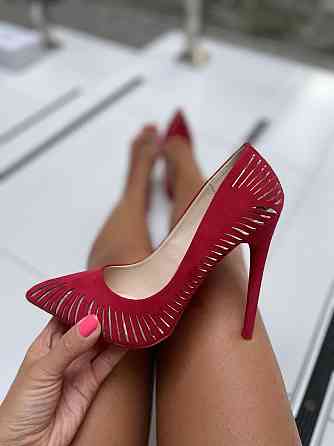 Seastar Туфлі жіночі SEASTAR червоні еко-замша каблук 11см 36р.37р.39р. (1921) Коломыя