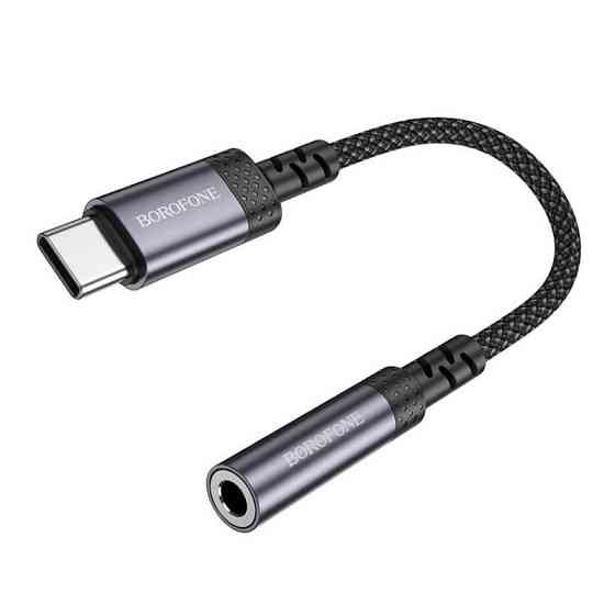 Перехідник BOROFONE BV24 Graceful digital audio converter cable Type-C to 3.5mm Metal Grey Київ