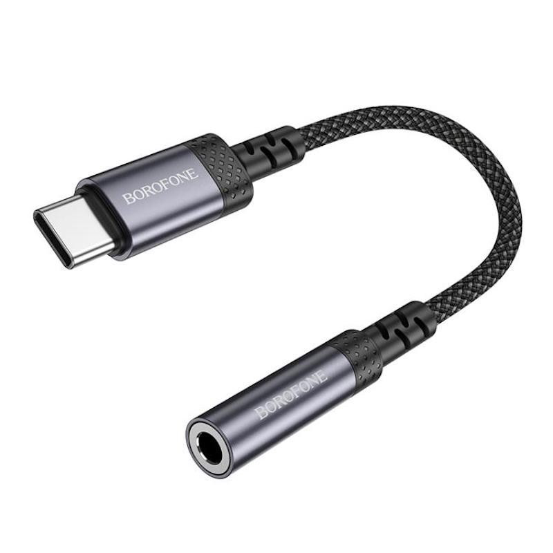 Перехідник BOROFONE BV24 Graceful digital audio converter cable Type-C to 3.5mm Metal Grey Київ - фото 4