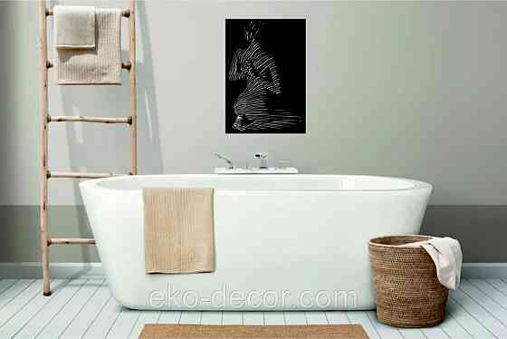 Декоративне настінне Панно «Жіноче тіло», Декор на стіну 90*62 см, Чорний Київ