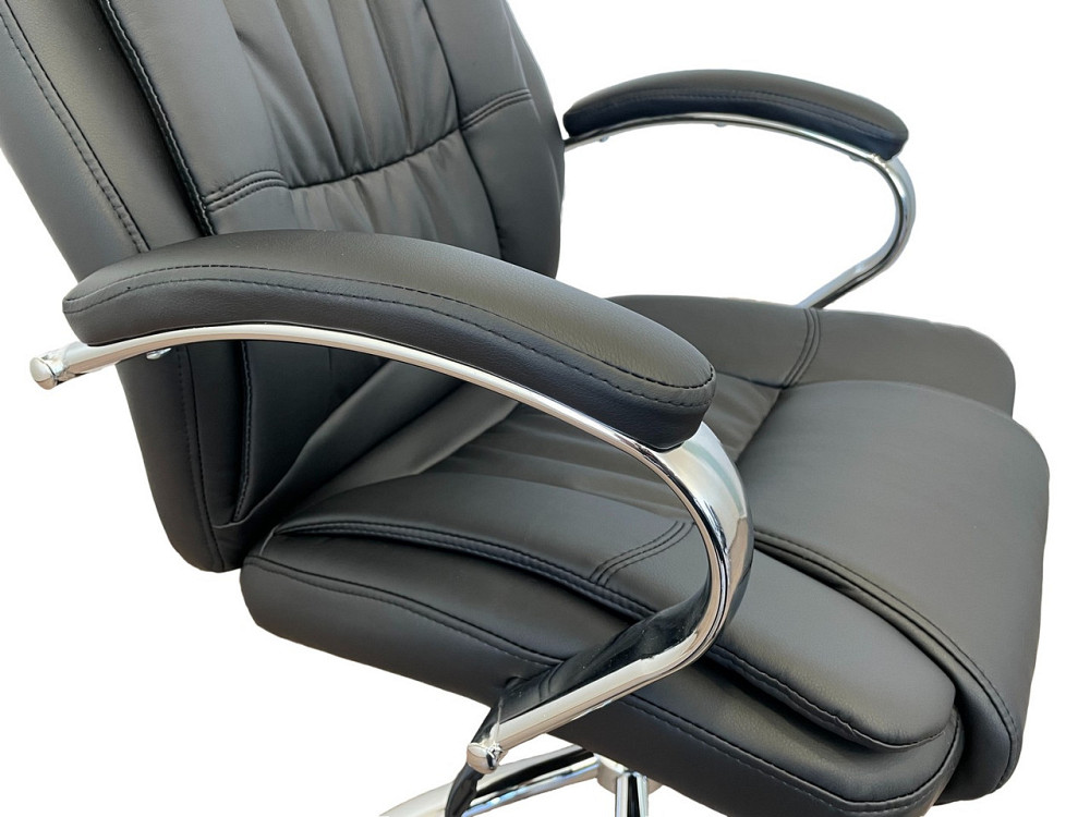 Офисное кресло руководителя Tehforward Kali Lux хром Anyfix Черный Киев - изображение 4