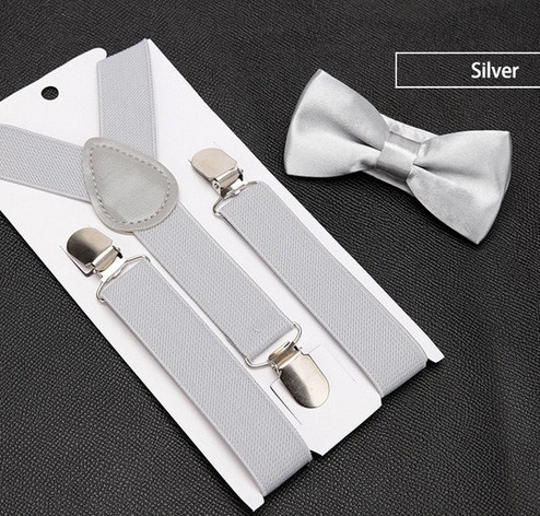 Подтяжки детские для брюк серые с бабочкой Киев - изображение 1