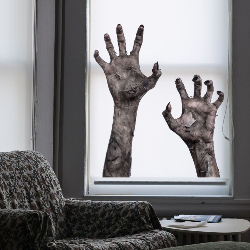 Наклейки на Хэллоуин Руки 21 на 30 см серый Киев - изображение 8
