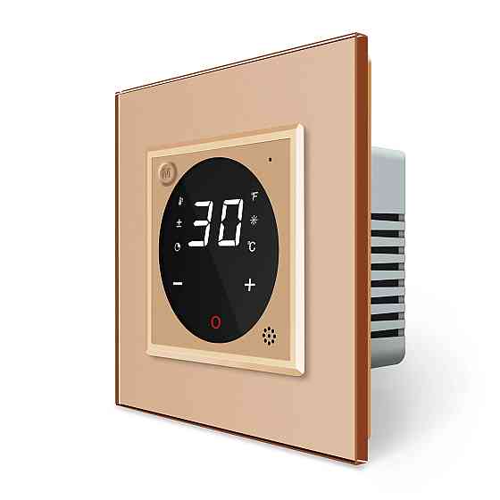 Комплект дистанційного керування водяною теплою підлогою LIVOLO золотий скло (VL-C7FCEZ-TC16AZ-2AP) Коломыя