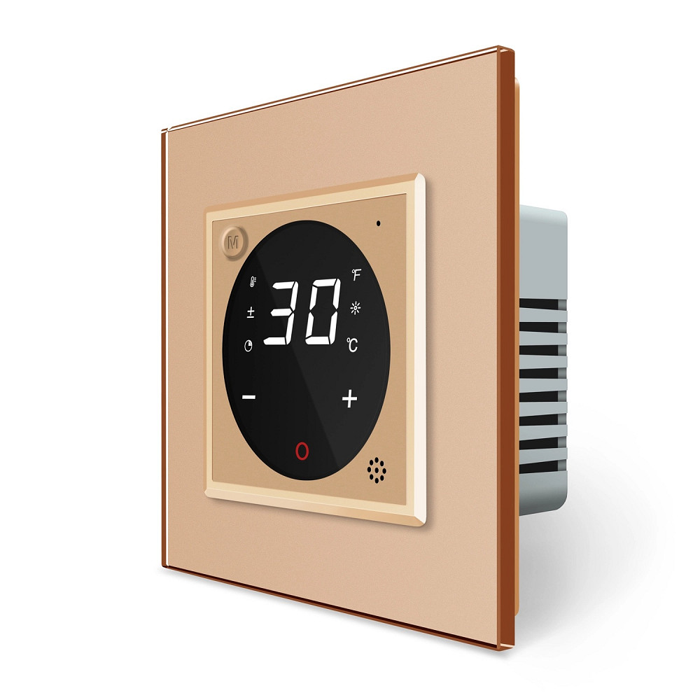 Комплект дистанційного керування водяною теплою підлогою LIVOLO золотий скло (VL-C7FCEZ-TC16AZ-2AP) Коломыя - изображение 5