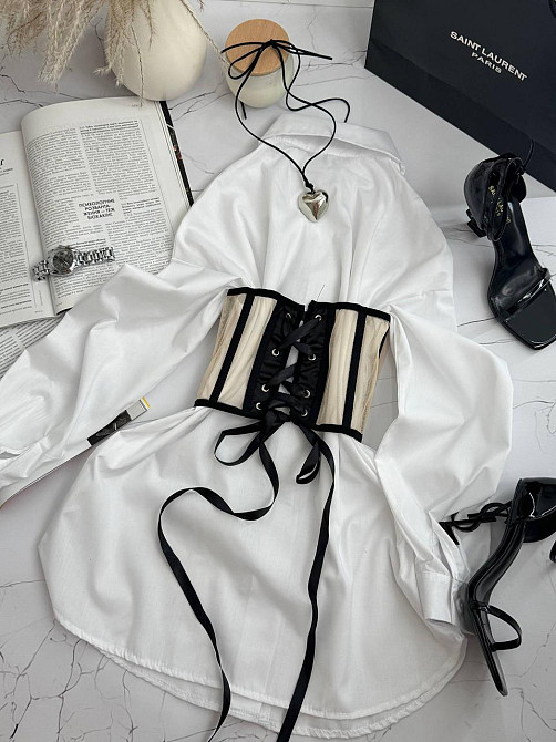 Стильный женский корсет из сетки. Бежевый, L/XL Одесса - изображение 4