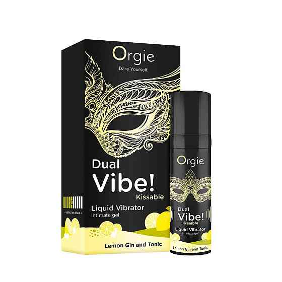 Рідкий вібратор Orgie Dual Vibe! Lemon Gin And Tonic Kissable Liquid Vibrator, 15 мл Sex Aura Київ