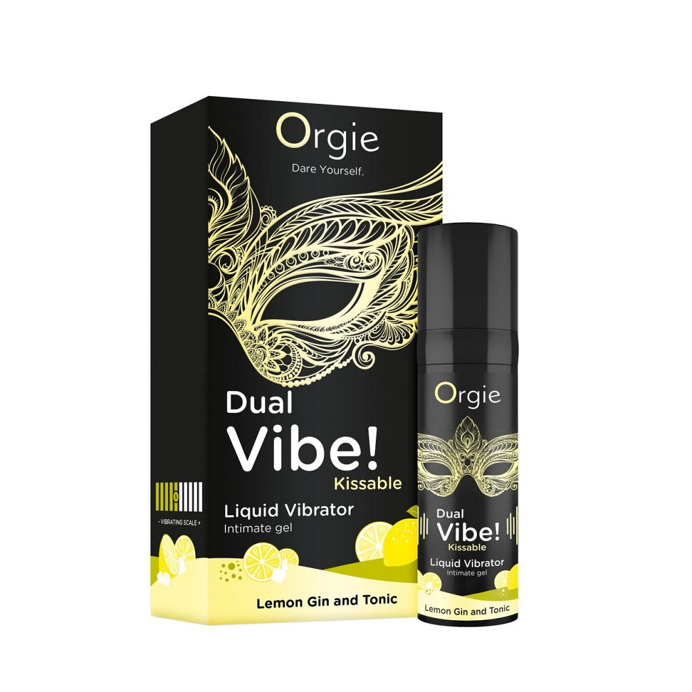 Рідкий вібратор Orgie Dual Vibe! Lemon Gin And Tonic Kissable Liquid Vibrator, 15 мл Sex Aura Київ - фото 1