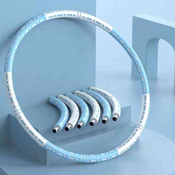 Обруч масажний для занять фітнесом діаметр 94 см, колір біло-блакитний Кам'янець-Подільський