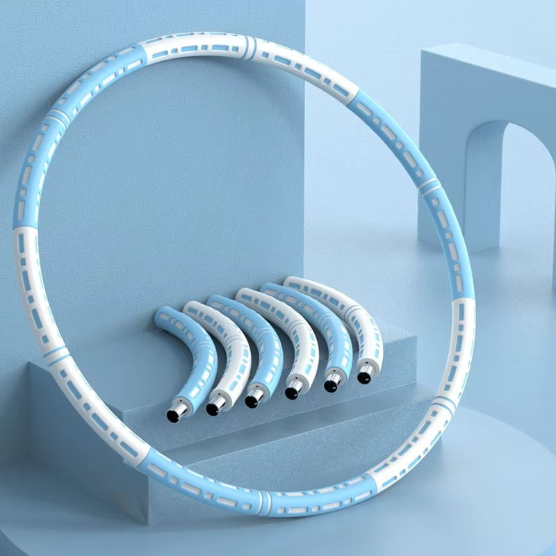 Обруч масажний для занятий фитнесом диаметр 94 см,цвет бело-голубой Каменец-Подольский - изображение 1