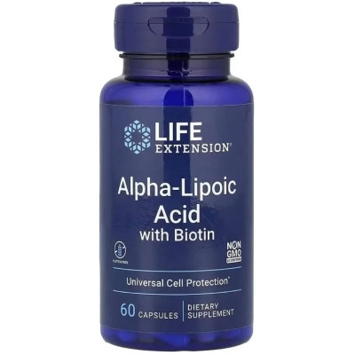 Вітамінно-мінеральний комплекс Life Extension Альфа-ліпоєва кислота з біотином, 250 мг, Alpha-Lipoic Acid with Bio (LEX-45706) Вінниця - фото 1