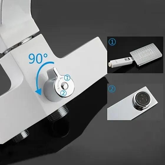 Змішувач для ванни з душовим гарнітуром GAPPO Jacob G2207-7 білий/хром Київ