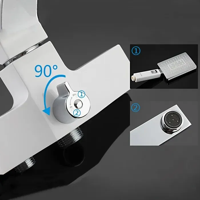 Смеситель для ванны с душевым гарнитуром GAPPO Jacob G2207-7 белый/хром Киев - изображение 4