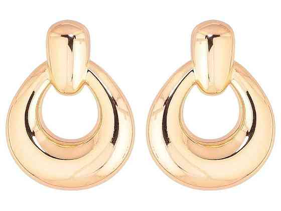 Сережки пусети позолота 18K «Обємні кільця» 285922 ТМ XUPING Київ