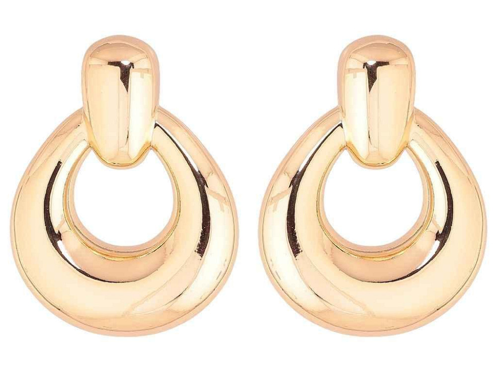 Сережки пусети позолота 18K «Обємні кільця» 285922 ТМ XUPING Київ - фото 1