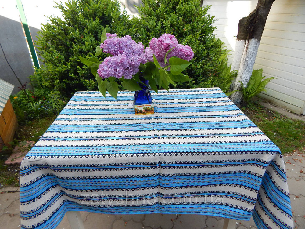 Скатерть вышитая голубая оптом Киев - изображение 1