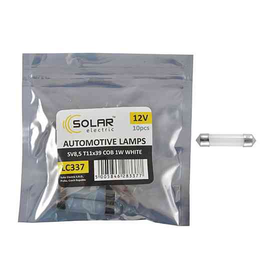 LED автолампа Solar 12V SV8.5 T11x39 1COB 1W white 10шт Київ