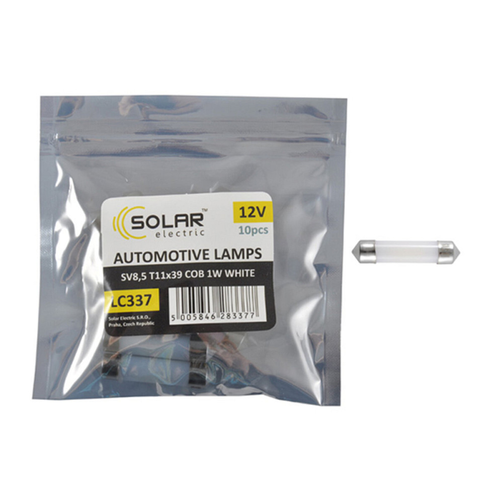 LED автолампа Solar 12V SV8.5 T11x39 1COB 1W white 10шт Київ - фото 1
