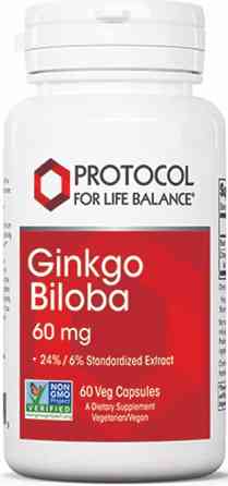 Гінкго Білоба для нервової системи Protocol for Life Balance Ginkgo Biloba 60 мг 60 вег капс Київ