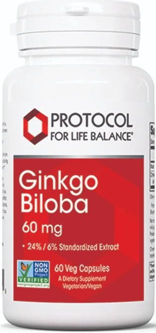 Гинкго Билоба для нервной системы Protocol for Life Balance Ginkgo Biloba 60 мг 60 вег капс Киев - изображение 1