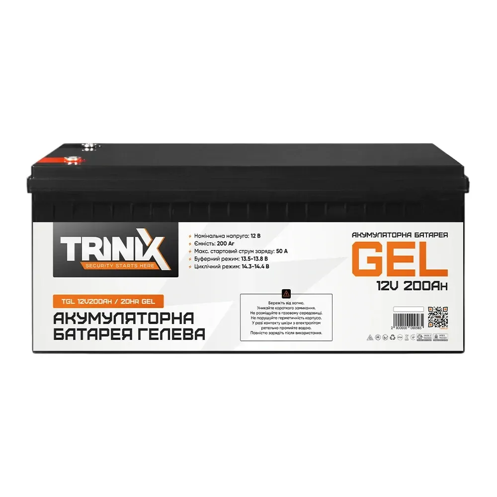 Акумуляторна батарея гелева 12В 200Аг Trinix TGL12V200Ah/20Hr GEL (44-00015) Київ - фото 2