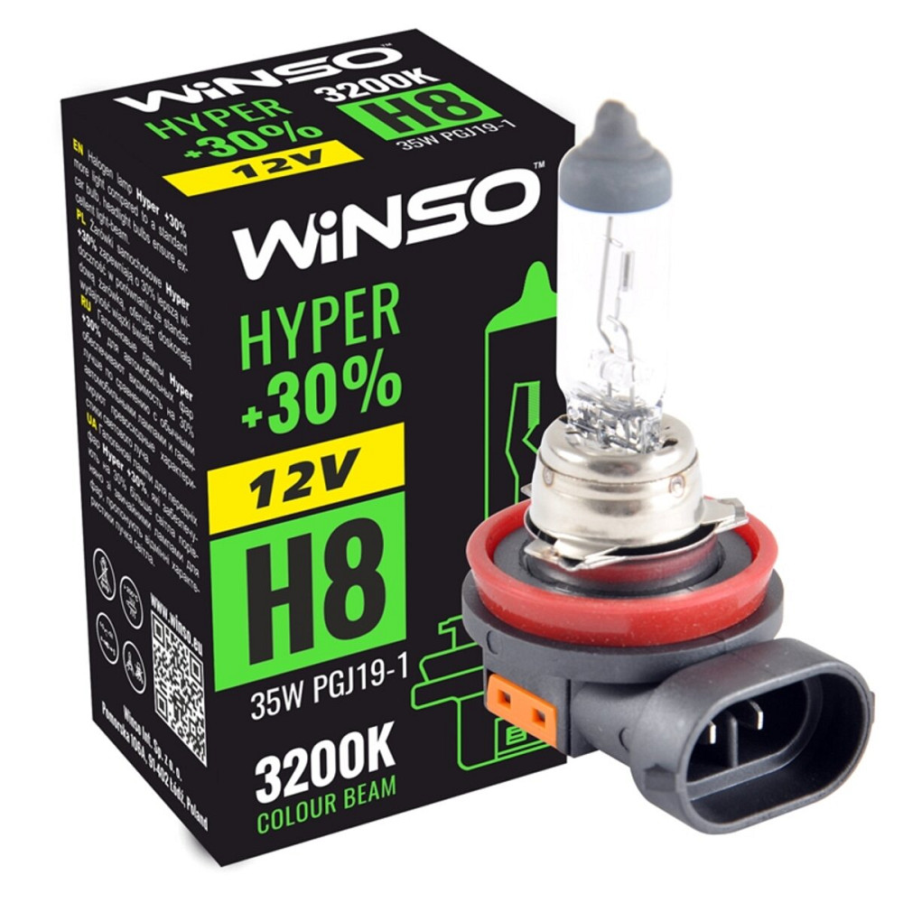Галогеновая лампа Winso H8 12V 35W PGJ19-1 HYPER +30% Київ - фото 1
