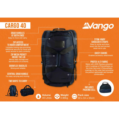 Сумка дорожная Vango Cargo 40 Moonlit Ocean (RUUCARGO0000004) (930852) Винница - изображение 8