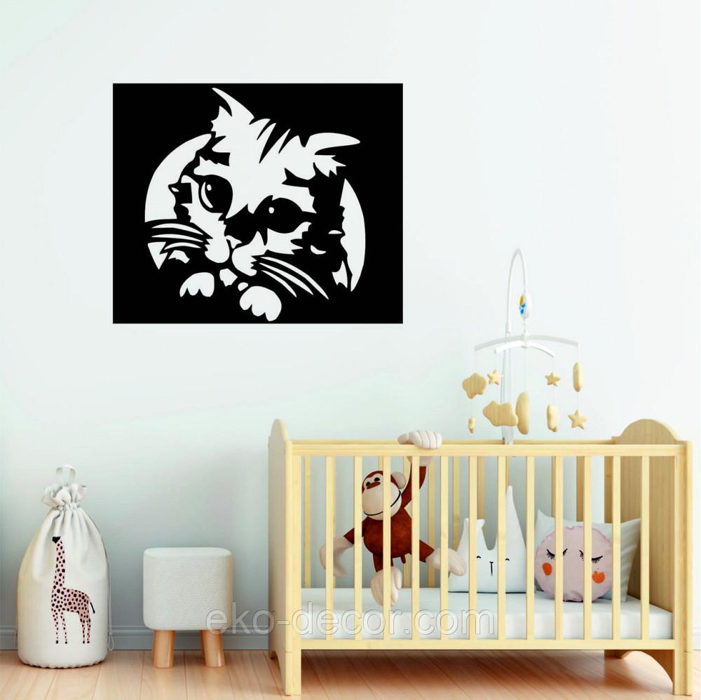 Декоративное настенное Панно «Кот», Декор на стену 110*91 см, Черный Киев - изображение 5