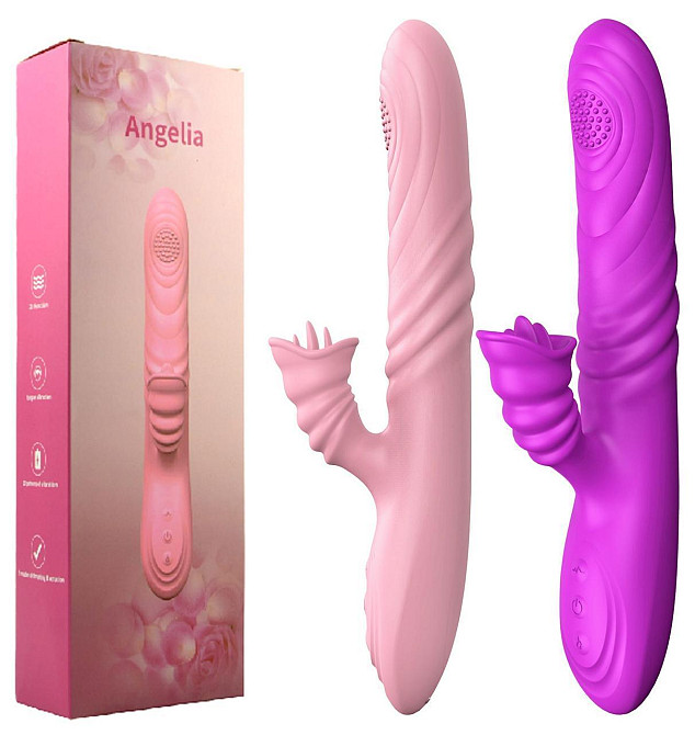 Вібратор Angelia, USB 3 functions of thrusting / 20 vibrations Purple Sex Aura Київ - фото 8