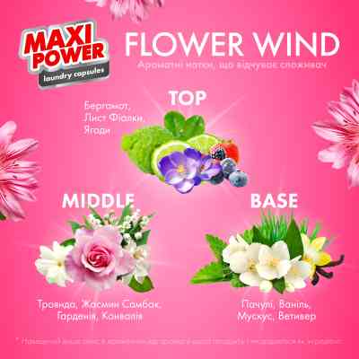 Капсули для прання Maxi Power Flower Wind 11 шт. (4823098414988) Вінниця