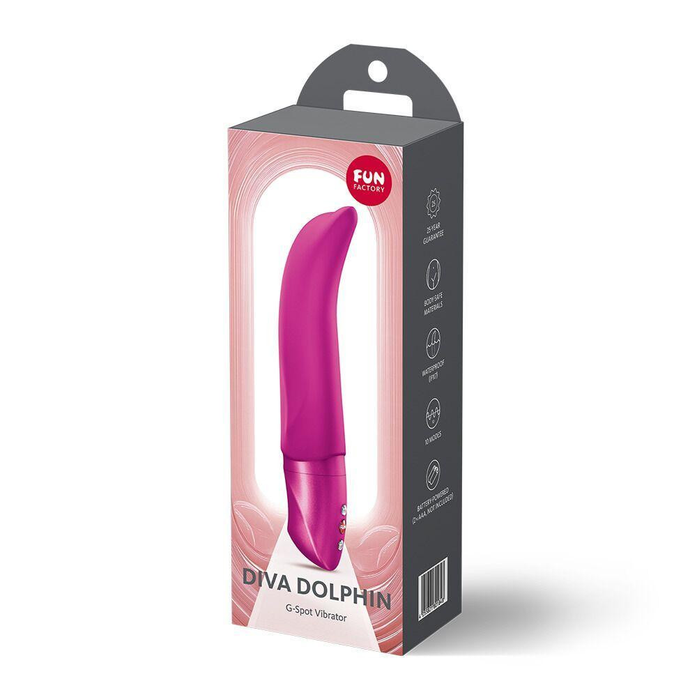 Вібратор Fun Factory Diva Dolphin Magenta, 10 режимів роботи, на батарейках Sex Aura Київ - фото 8