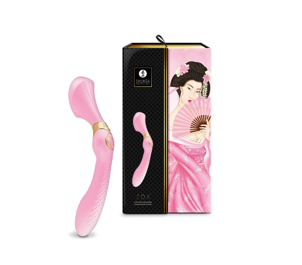 Вибромассажер Shunga Zoa Light Pink, двусторонний Sex Aura Киев - изображение 9