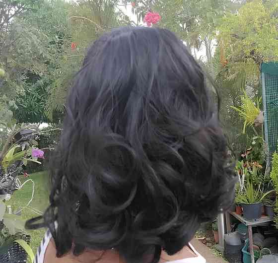 Перука хвіст чорний. Волосся шиньйон хвилястий. Накладний хвіст із затискачами. Шиньйон для брюнеток 51 см Київ