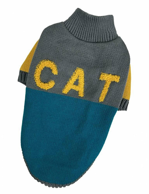 Светр для котів і Кішок В'язаний CAT Сіро-зелений 4 Одеса - фото 4