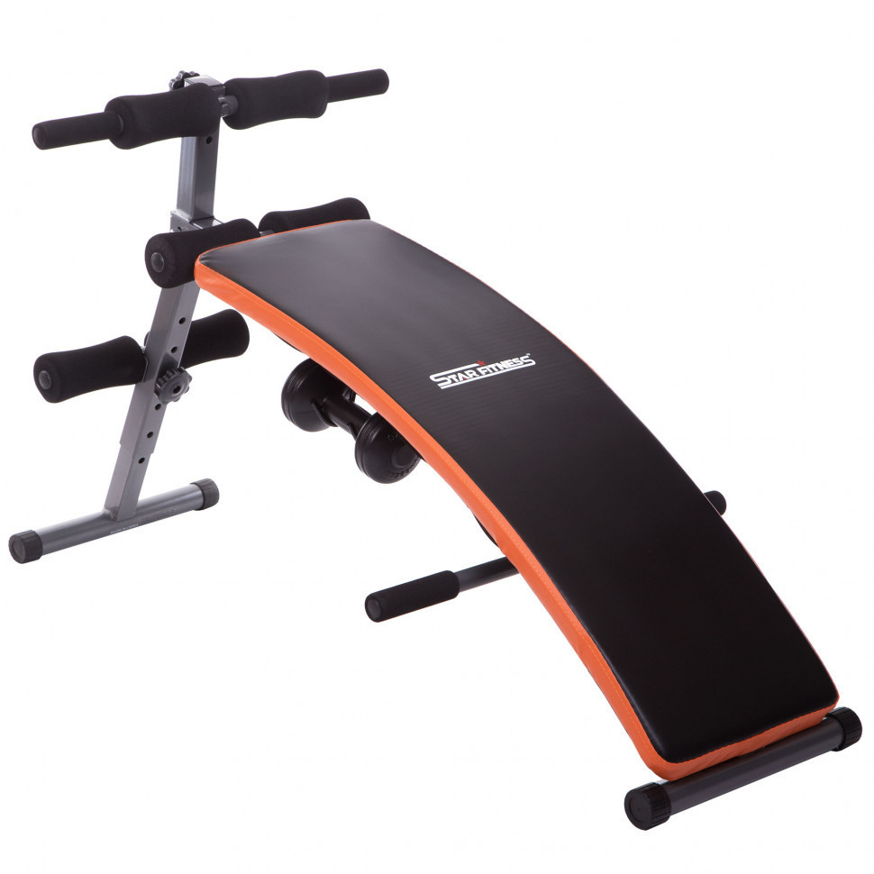 Скамья для пресса гнутая складная Качай Железо-10 Тренажеры для пресса, гиперэкстензии эргономичная Киев - изображение 1