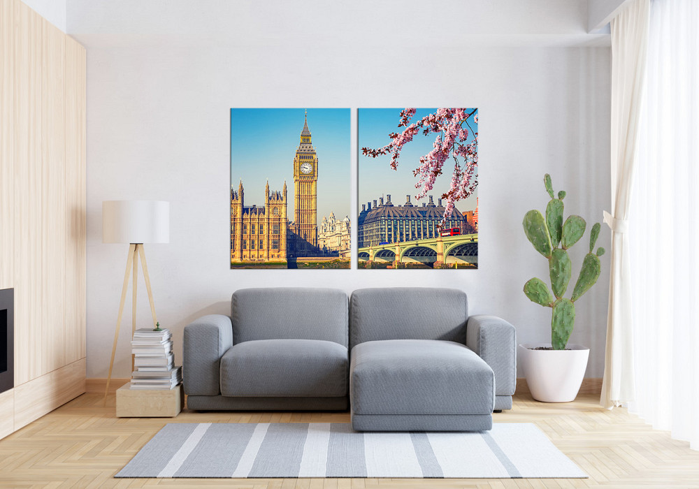 Модульная картина в гостиную / спальню  Лондонський годинник TLV-2_020 90x132 см Київ - фото 3