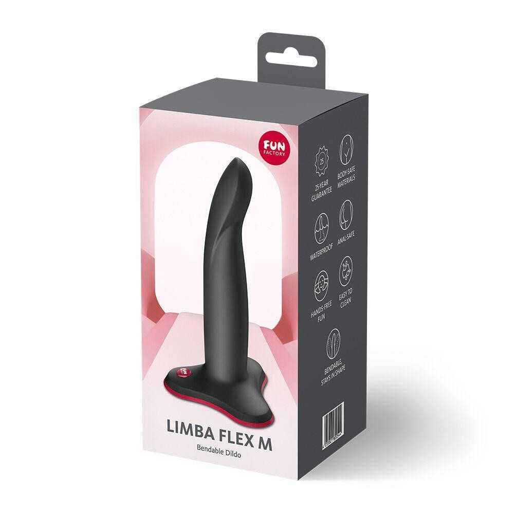 Фалоімітатор Fun Factory LIMBA FLEX M Black, гнучкий, з ефектом пам’яті, підходить для точки G Sex Aura Київ - фото 3