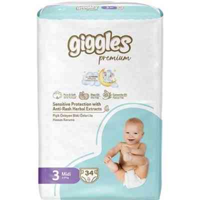 Подгузники Giggles Premium 3 Midi 4-9 кг 34 шт (8680131206896) Винница