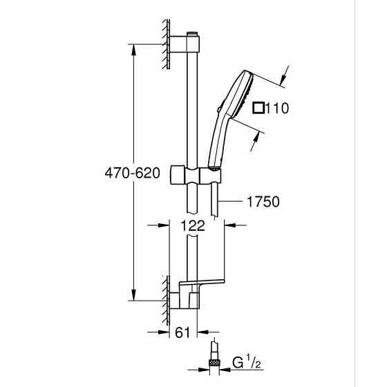 Душовий гарнітур Grohe Tempesta Cube 110, 3 режими   ( 11908 ) Харків