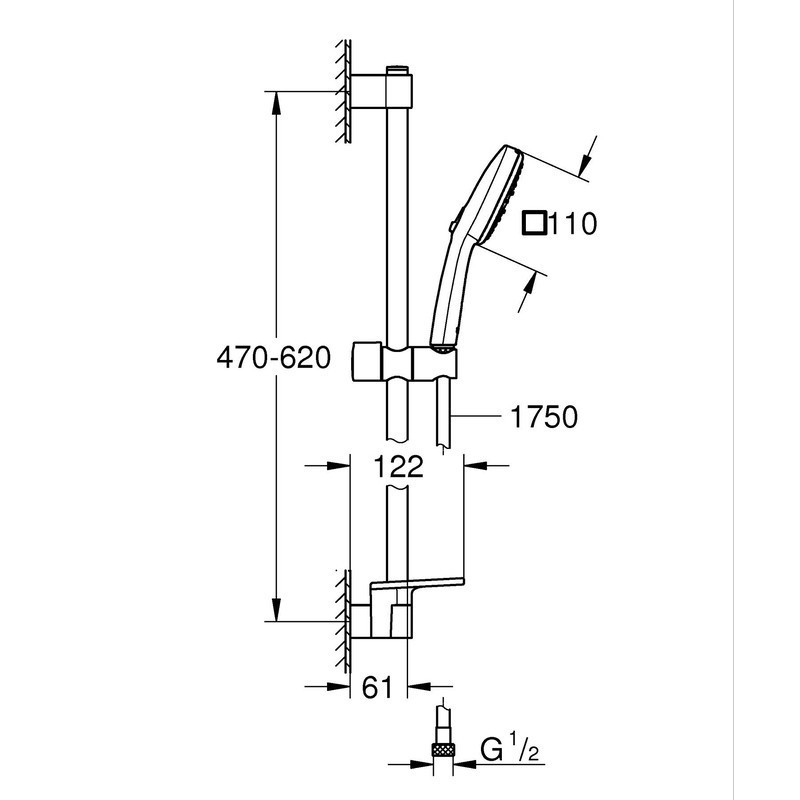 Душовий гарнітур Grohe Tempesta Cube 110, 3 режими   ( 11908 ) Харків - фото 2