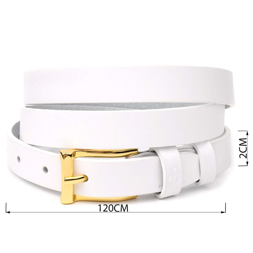 Стильний тонкий шкіряний ремінь для жінок GRANDE PELLE 22948 Білий Київ - фото 8