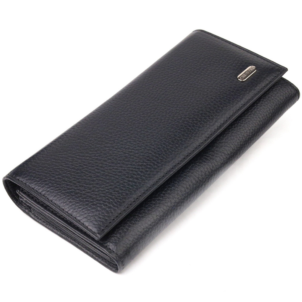 Женский кожаный кошелек для карт купюр и монет CANPELLINI 21529 Черный Киев - изображение 11