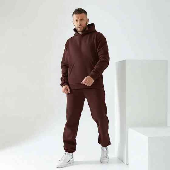 Чоловічий спортивний теплий костюм на флісі Коричневий 54/56 Харків