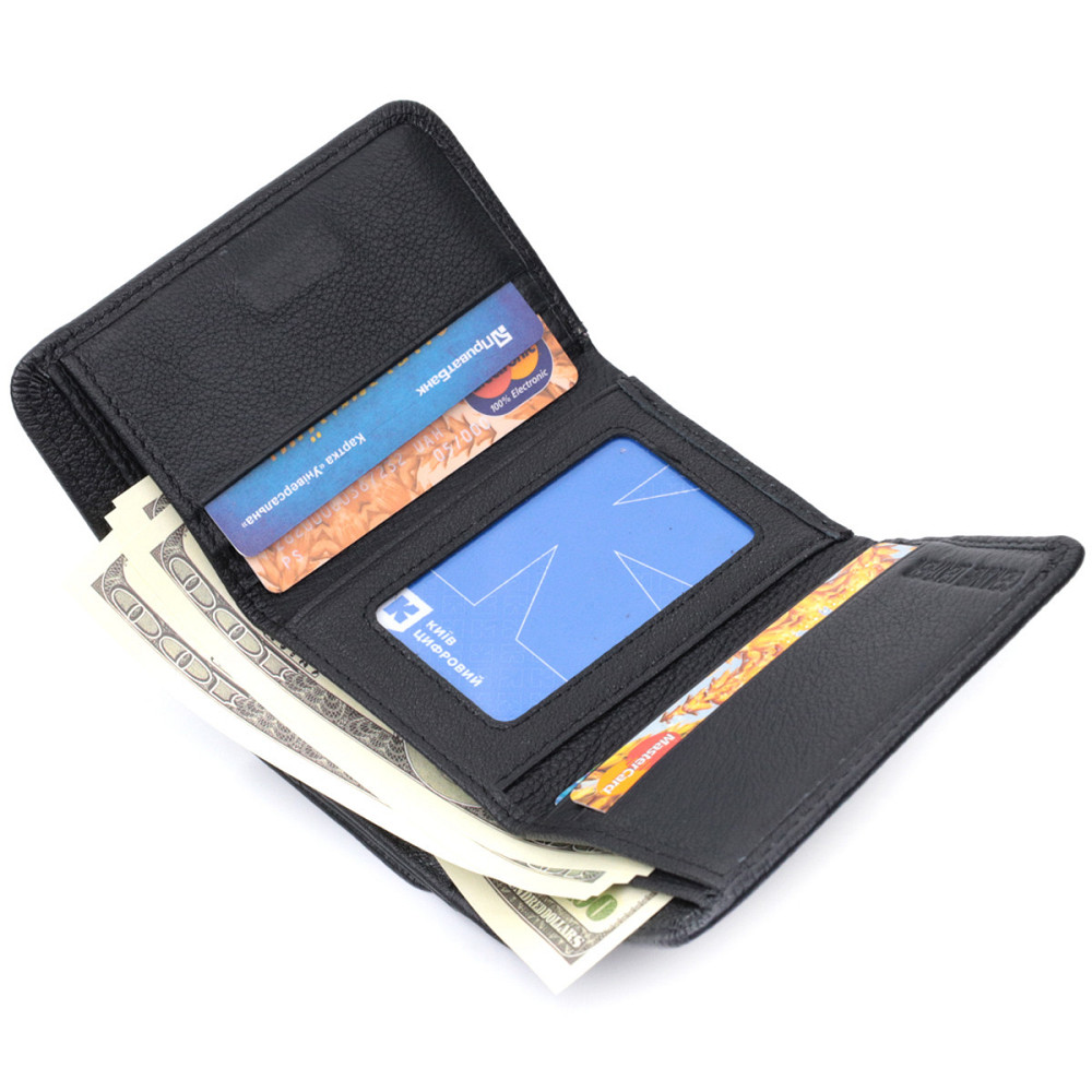 Кошелек для женщин горизонтального формату из натуральной кожи ST Leather 22722 Черный Киев - изображение 8