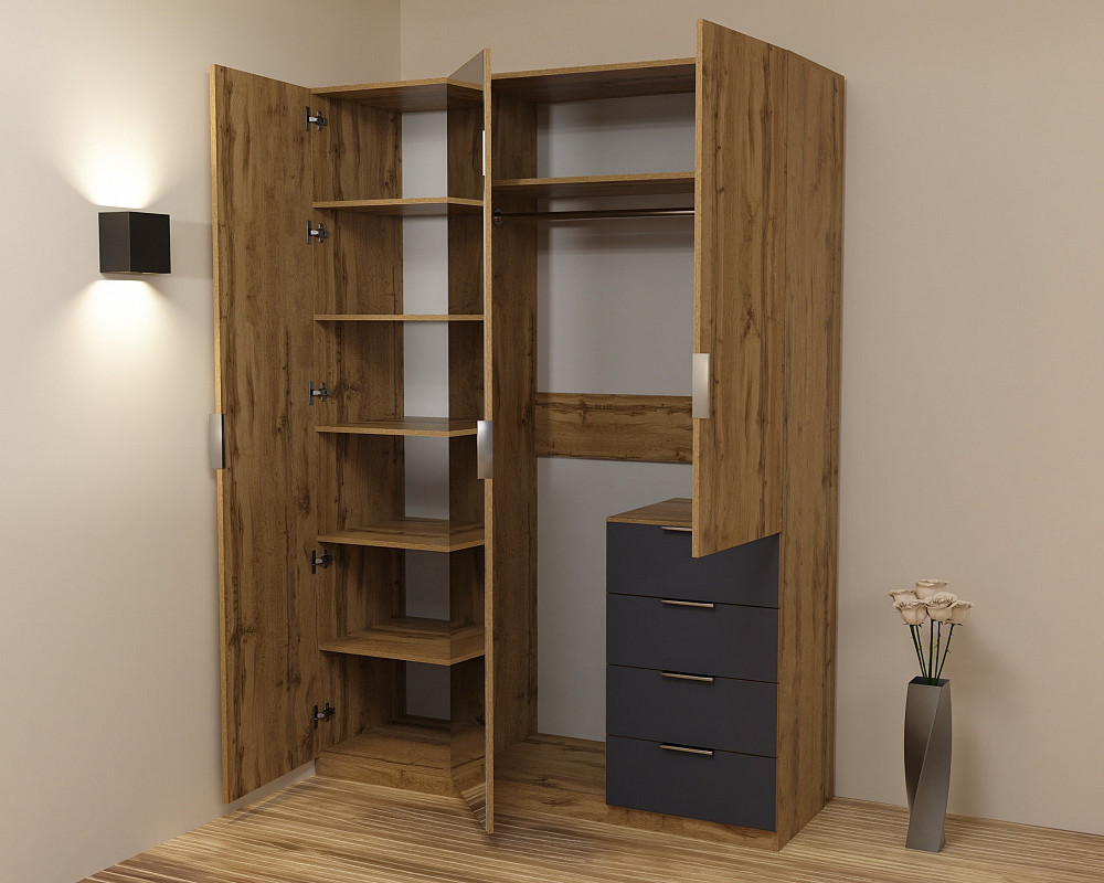 Шафа Крістал 2, Дуб Аппалачі/Антрацит, 1500х520х2100 Львів - фото 2