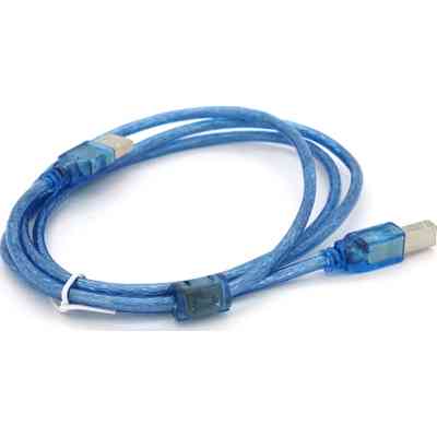 Кабель для принтера USB 2.0 AM/BM 1.5m 2x ferrite transparent Voltronic (YT-AM/BM-1.5T) Вінниця