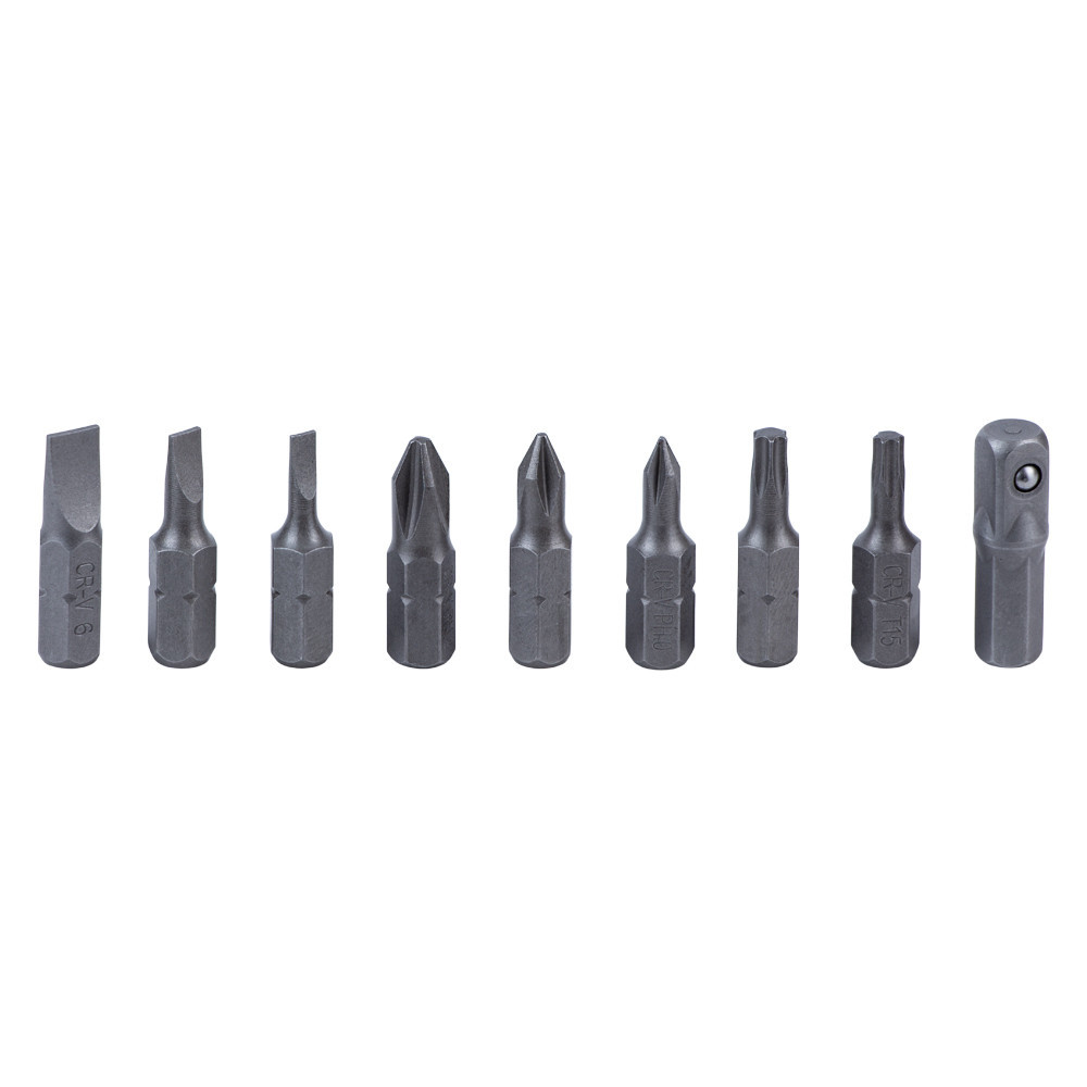 Отвертка с реверсом + торцевые насадки и биты 1/4